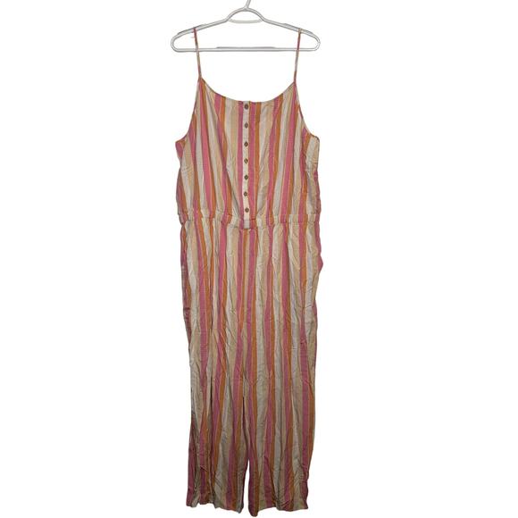 Matilda Jane striped rayon sleeveless jumpsuit womens XXL bohemian fairy boho - Picture 1 of 6